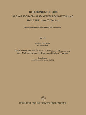 cover image of Das Bleichen von Weißwäsche mit Wasserstoffsuperoxyd bzw. Natriumhypochlorit beim maschinellen Waschen